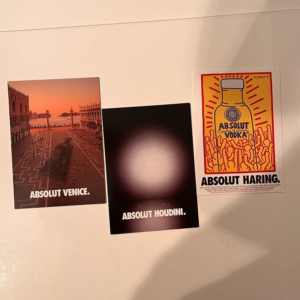 Absolut Vodka‎ Collectible Postcards (Set of 3)